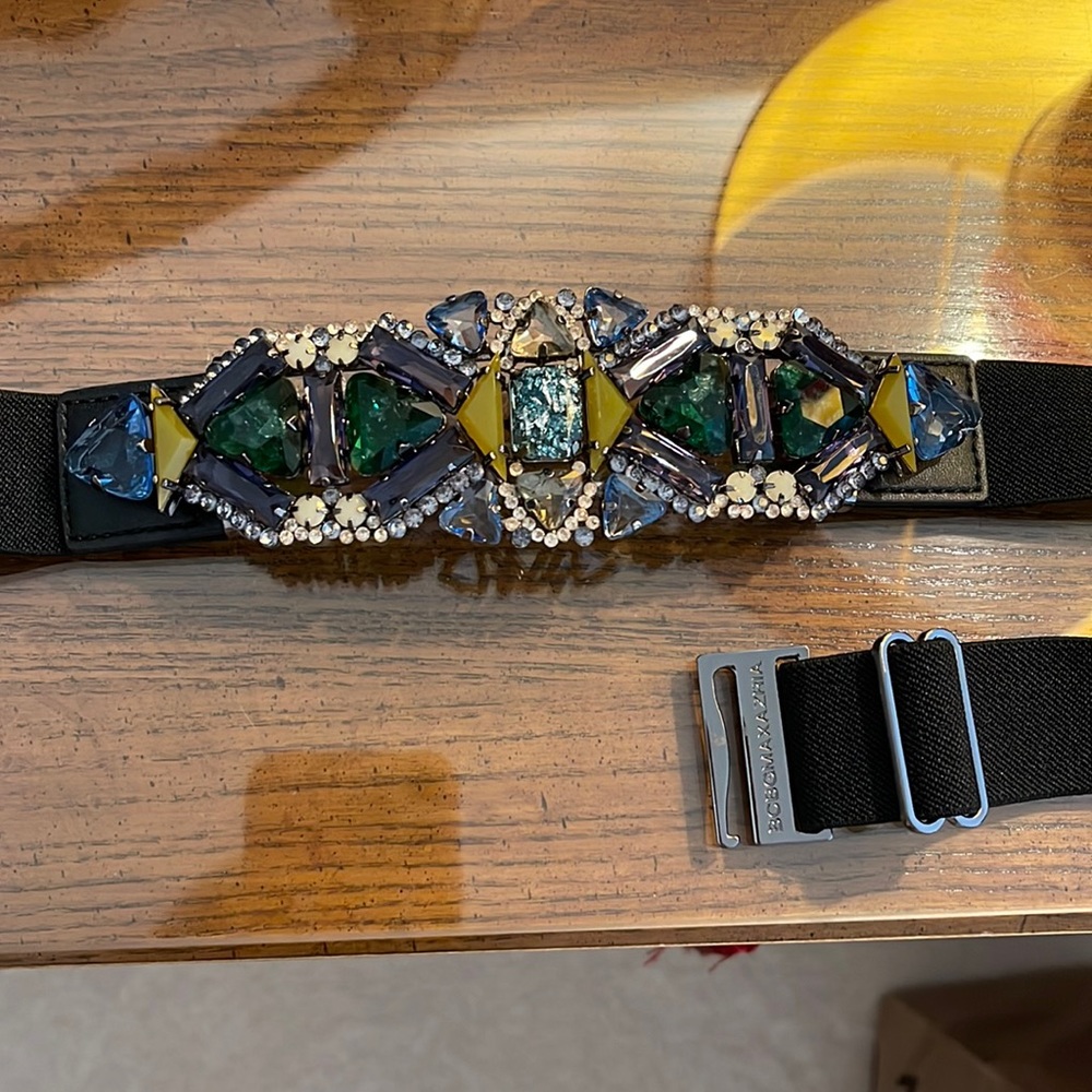 BCBG Maxazria + Adjustable Statement Belt + Jewels + Navy